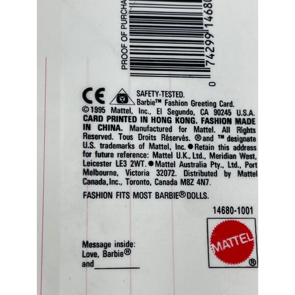 Vintage 1995 Barbie HAPPY EASTER Outfit Greeting Card PINK BABY Chick LACE Dress - Picture 6 of 6